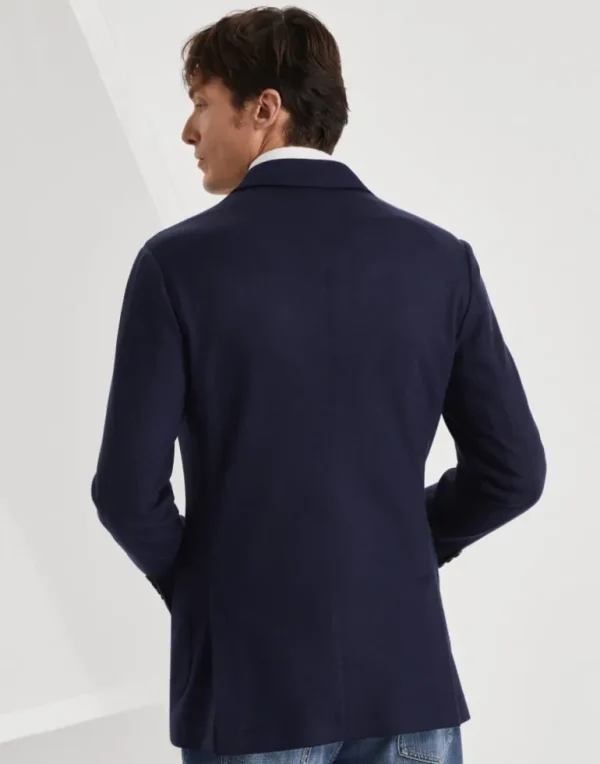 Cashmere jersey blazer with patch pockets