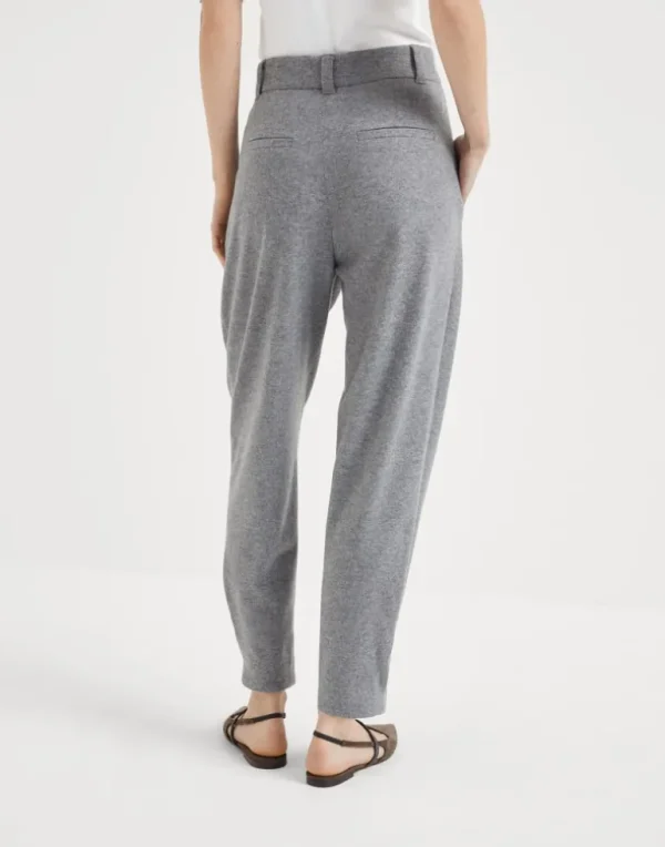 Cashmere jersey tailored trousers