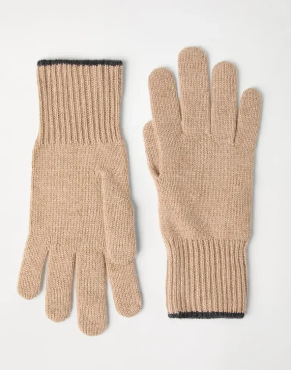 Cashmere knit gloves