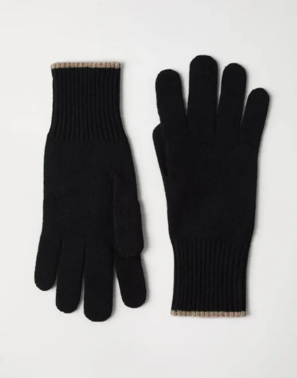 Cashmere knit gloves