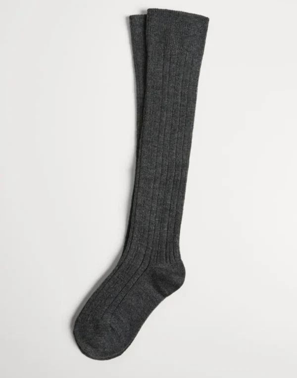 Cashmere knit knee length socks