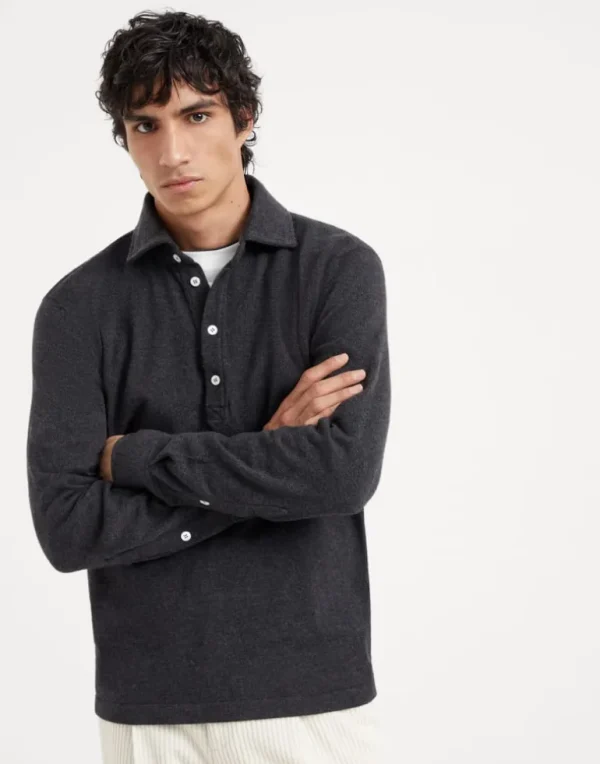 Cashmere knit polo