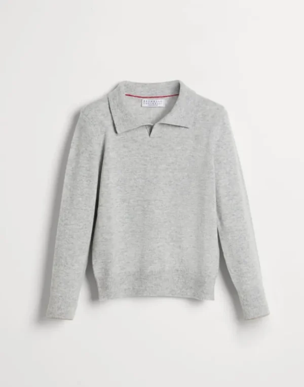 Cashmere knit polo