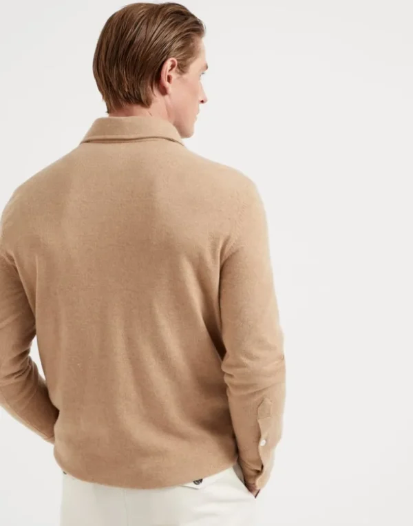 Cashmere knit polo