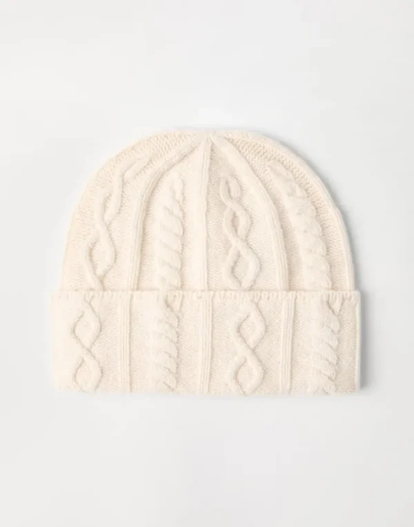 Cashmere Nordic cable knit beanie