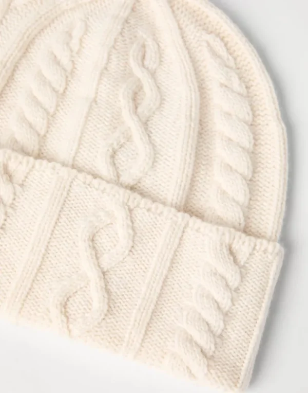 Cashmere Nordic cable knit beanie