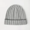 Cashmere rib knit beanie