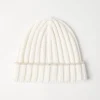 Cashmere rib knit beanie