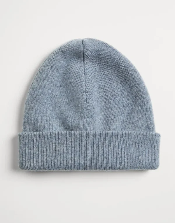 Cashmere rib knit beanie