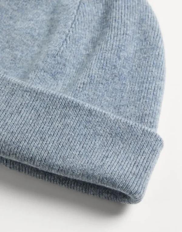 Cashmere rib knit beanie