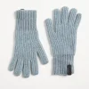 Cashmere rib knit gloves with monili