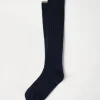 Cashmere rib knit socks