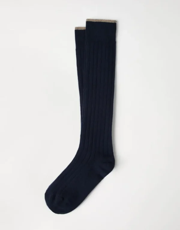 Cashmere rib knit socks