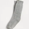 Cashmere rib knit socks