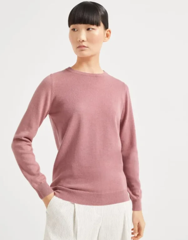 Cashmere sweater with monili