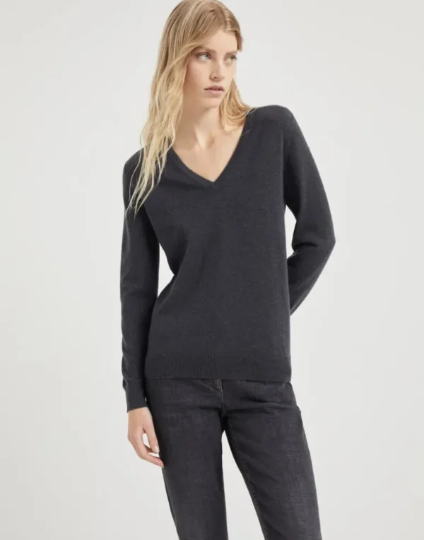 Cashmere sweater with monili