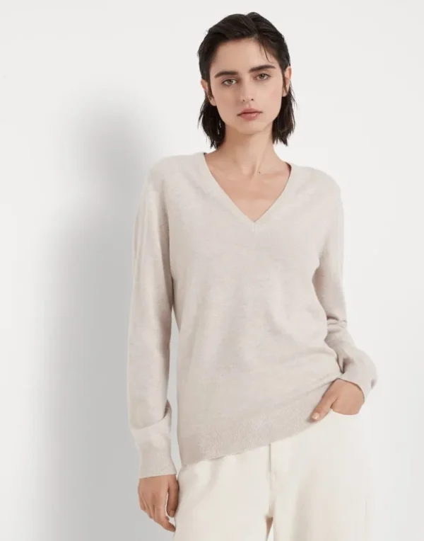 Cashmere sweater with monili