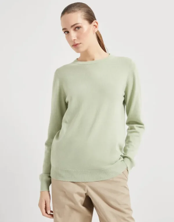 Cashmere sweater with monili