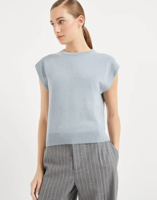 Cashmere sweater with monili