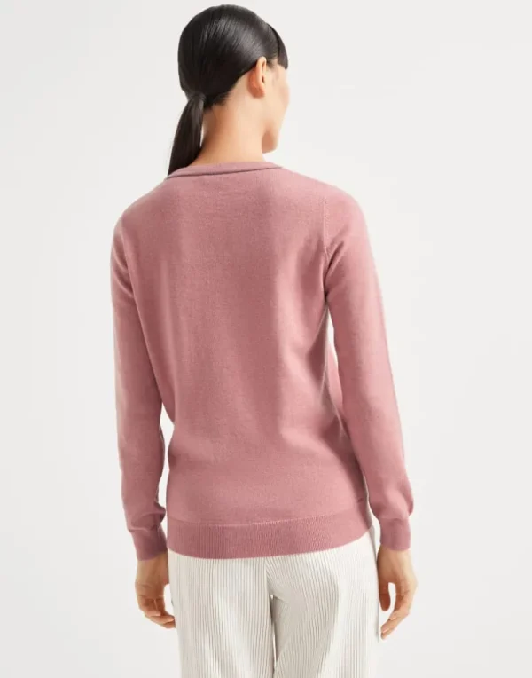 Cashmere sweater with monili