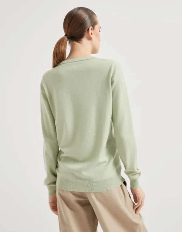 Cashmere sweater with monili