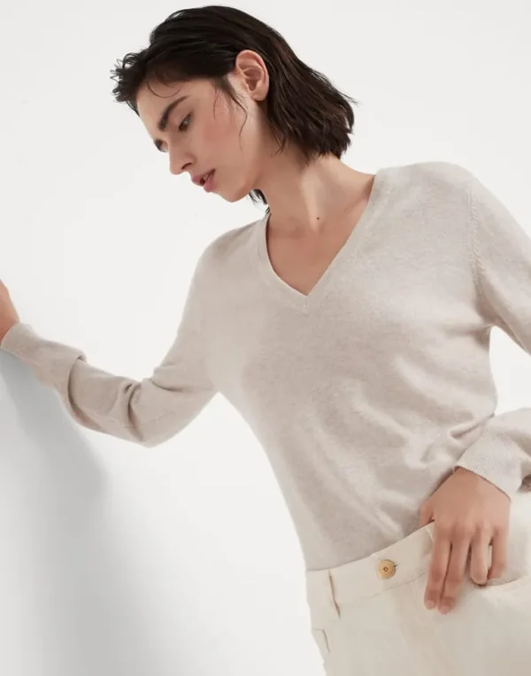 Cashmere sweater with monili