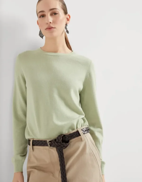 Cashmere sweater with monili