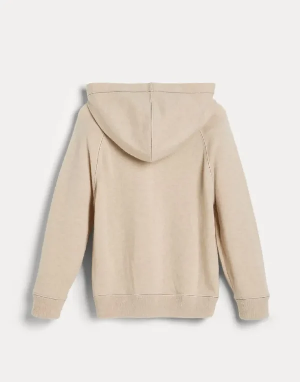 Cashmere sweatshirt-style cardigan with hood