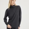 Cashmere turtleneck sweater with monili