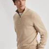 Cashmere turtleneck sweater with half zip