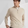 Cashmere turtleneck sweater with half zip