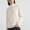 Cashmere turtleneck sweater with monili