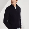 Cashmere turtleneck sweater with half zip