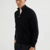 Cashmere turtleneck sweater with half zip