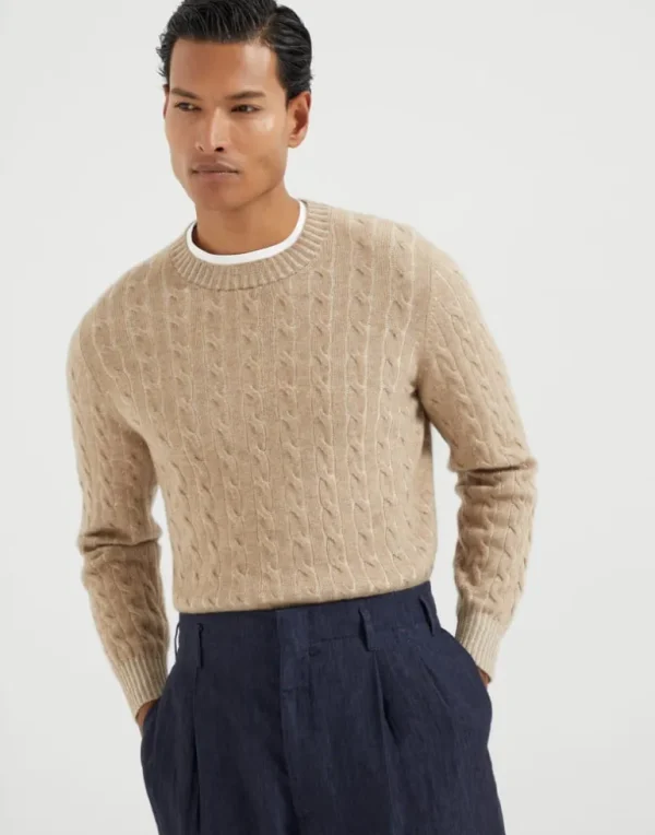 Cashmere vanisé cable knit sweater