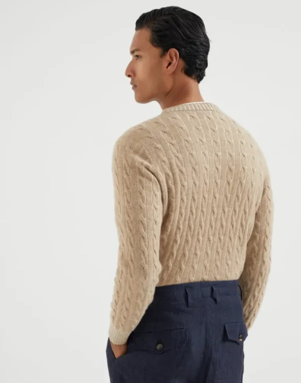 Cashmere vanisé cable knit sweater