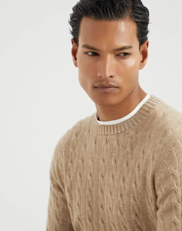 Cashmere vanisé cable knit sweater