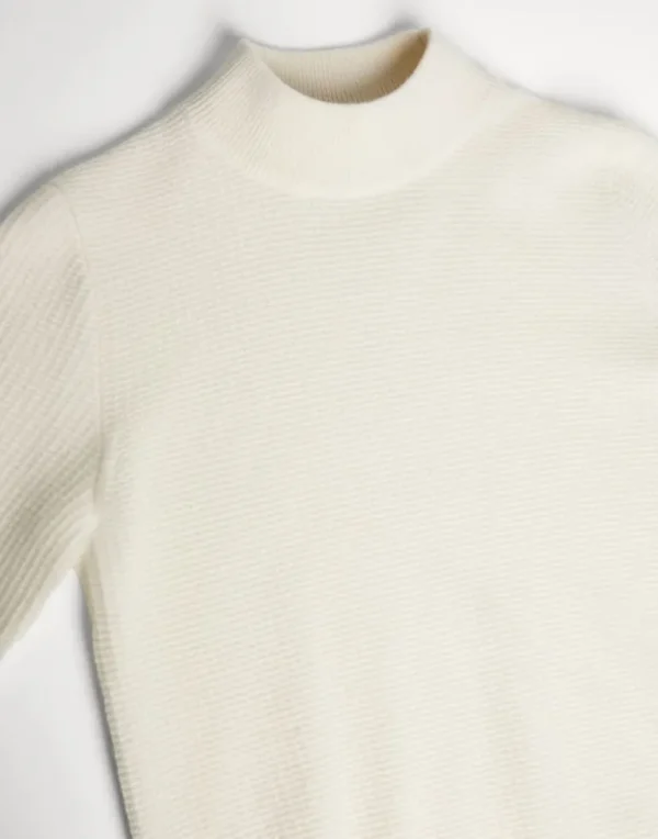 Cashmere waffle stitch turtleneck sweater