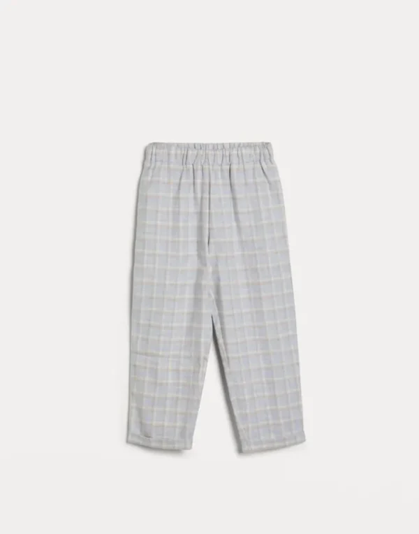 Checked cotton flannel pajama trousers