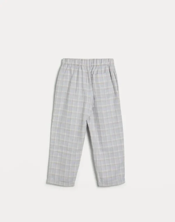 Checked cotton flannel pajama trousers