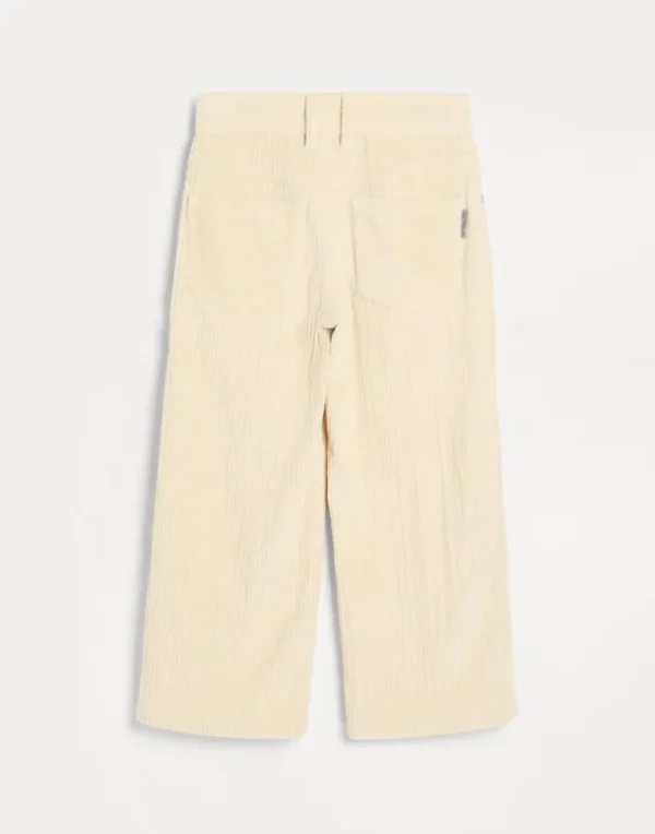 Comfort cotton corduroy A-line trousers with monili