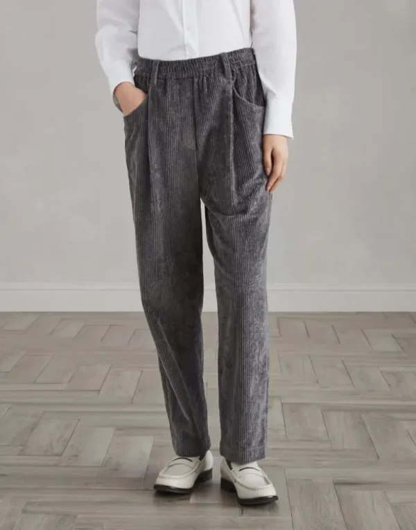 Comfort cotton corduroy baggy trousers