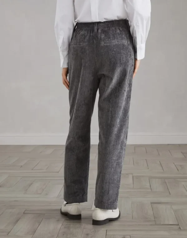 Comfort cotton corduroy baggy trousers