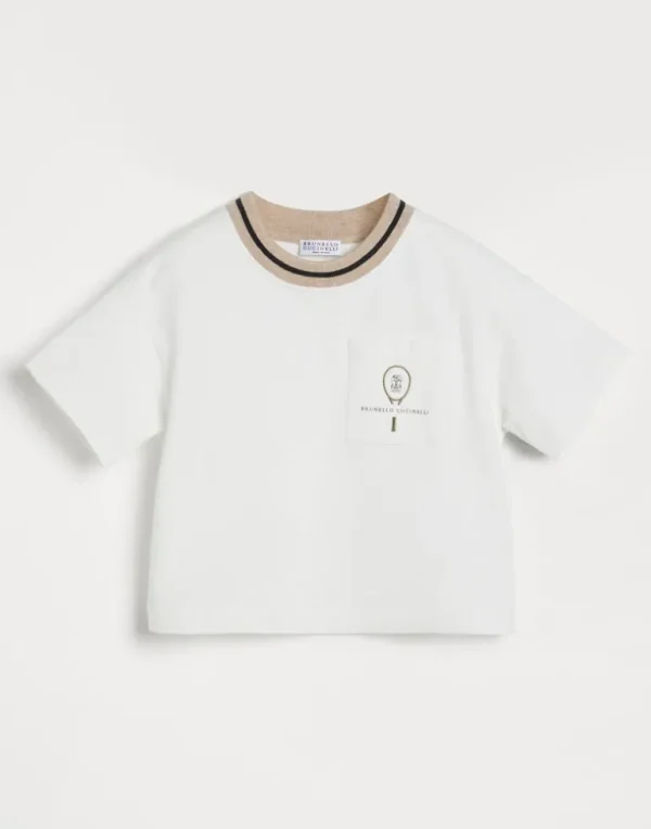 Comfort cotton lightweight French terry sweatshirt with tennis logo