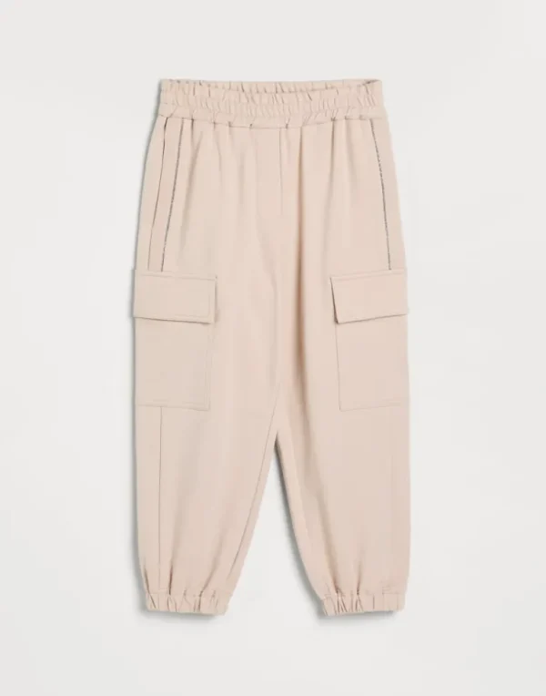 Comfort cotton lightweight French terry cargo trousers