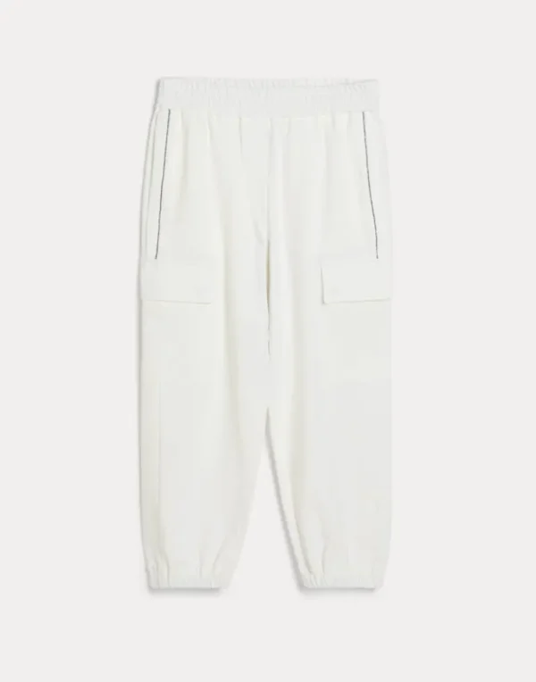 Comfort cotton lightweight French terry cargo trousers