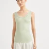 Comfort cotton ribbed jersey top with monili