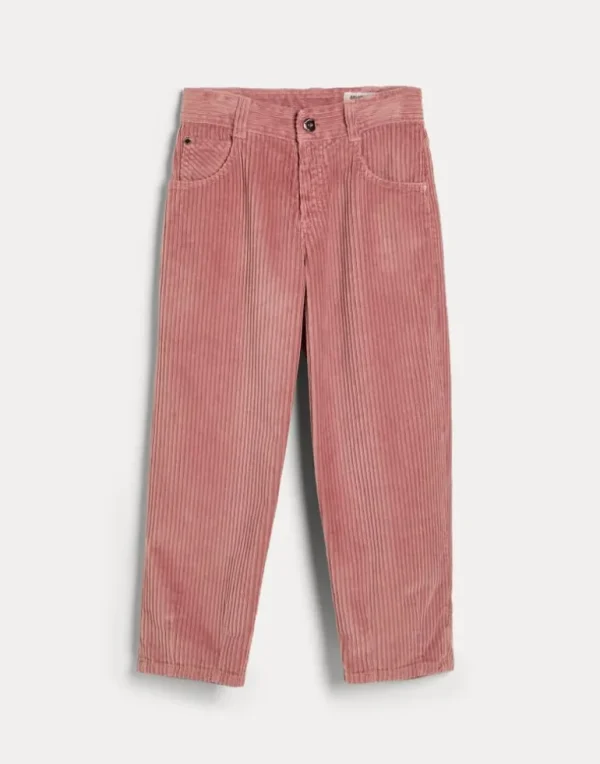 Comfort cotton shadow wale corduroy barrel trousers with monili