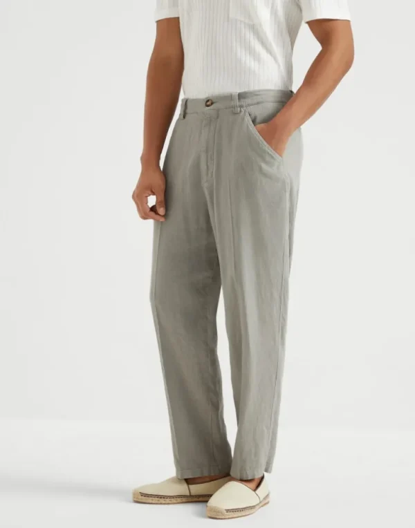 Comfort linen leisure fit trousers