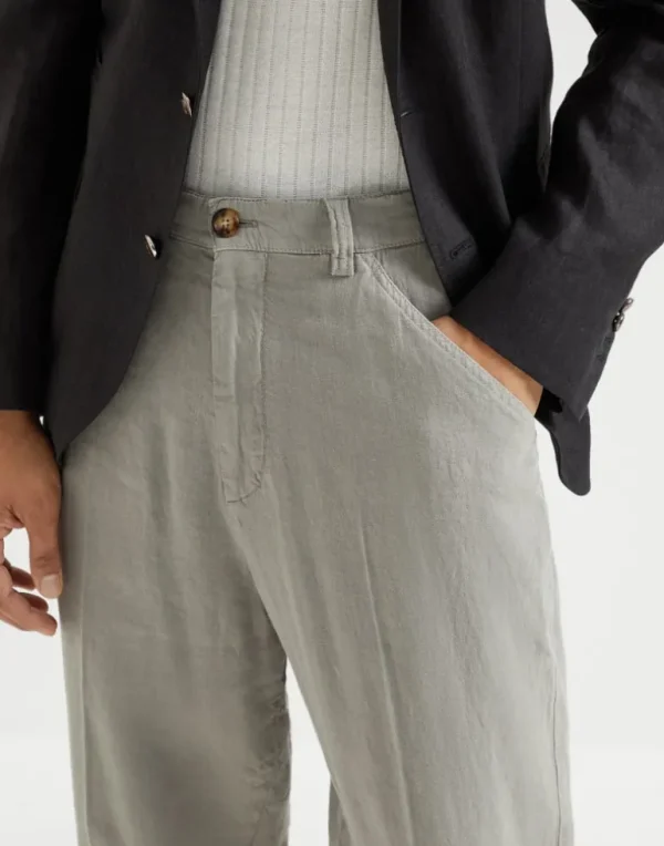 Comfort linen leisure fit trousers